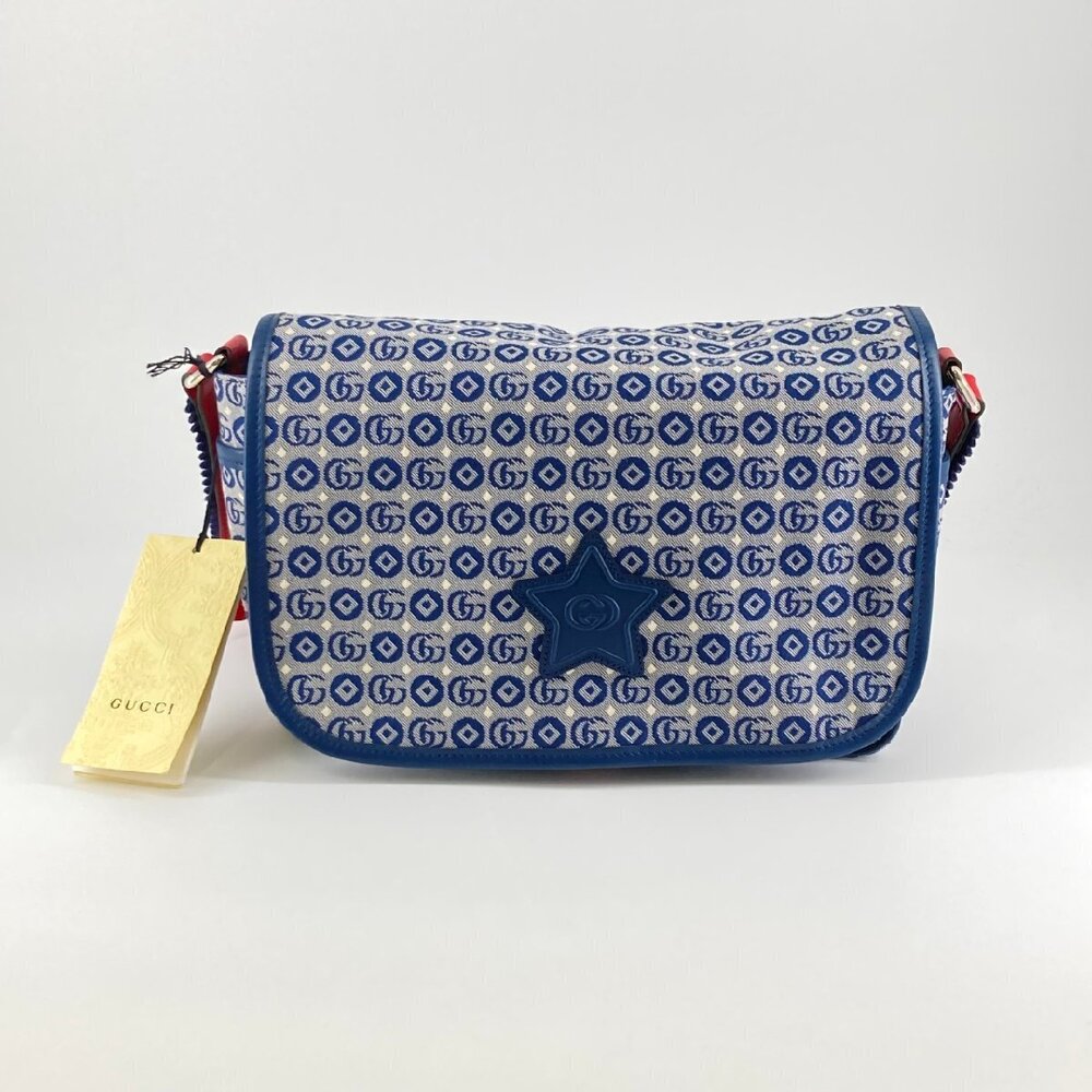 GUCCI Double GG Geometric Shoulder Bag